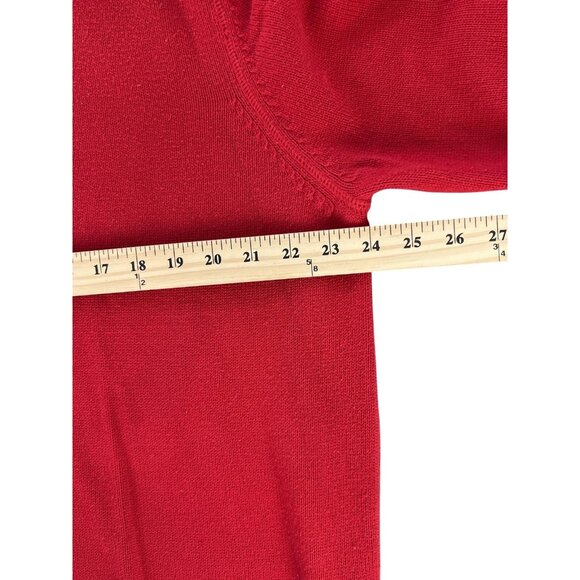 Tommy Hilfiger Mens L Red Sweater Crewneck Pullover Classic Preppy Logo Cotton - Picture 7 of 8